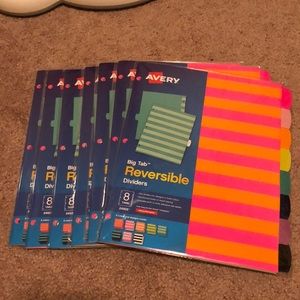 8 packs of Binder dividers